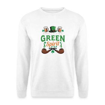Smells Like Green Spirit Irish Parody Graphic - Unisex Pullover - Weiß - Vorne - Alina (178cm) & Michal (187cm)