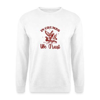 Lustiges Tauben Geschenk für Vogelliebhaber - Unisex Pullover - Weiß - Vorne - Alina (178cm) & Michal (187cm)