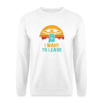 UFO, das ich verlassen möchte - Unisex Pullover - Weiß - Vorne - Alina (178cm) & Michal (187cm)