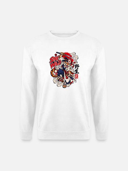 Tiger Ninja Stay Wild - Unisex Pullover - Weiß