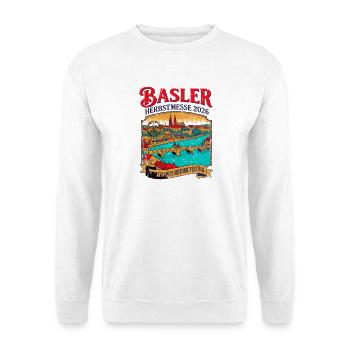 Basler Herbstmesse 2026 Switzerland Historic - Unisex Pullover - Weiß - Vorne - Alina (178cm) & Michal (187cm)