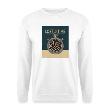 Lost in Time – Zeit im Labyrinth - Unisex Pullover - Weiß - Vorne - Alina (178cm) & Michal (187cm)