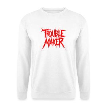 Troublemaker Frechdachs Rabauke Geschwister Kinder - Unisex Pullover - Weiß - Vorne - Alina (178cm) & Michal (187cm)
