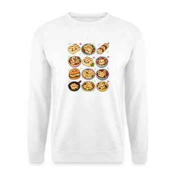 Kawaii Halloumi | Grillkäse & Mediterran - Unisex Pullover - Weiß - Vorne - Alina (178cm) & Michal (187cm)