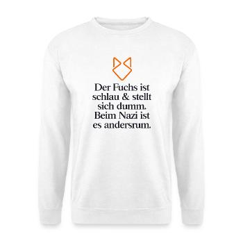 FCK AFD - Zeichen setzen gegen Rechts! NOAFD - Unisex Pullover - Weiß - Vorne - Alina (178cm) & Michal (187cm)