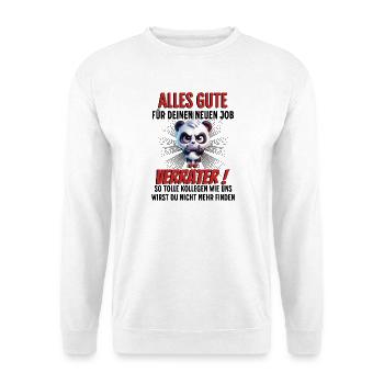 Kollegen Abschied - Unisex Pullover - Weiß - Vorne - Alina (178cm) & Michal (187cm)