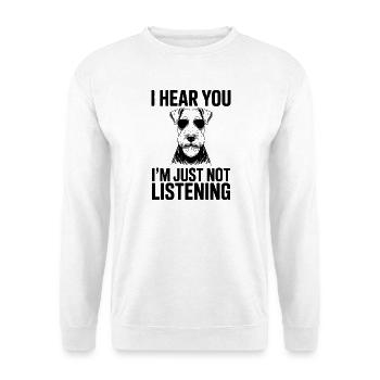 Airedale Terrier Spruch Airedale Terrier Geschenk  - Unisex Pullover - Weiß - Vorne - Alina (178cm) & Michal (187cm)
