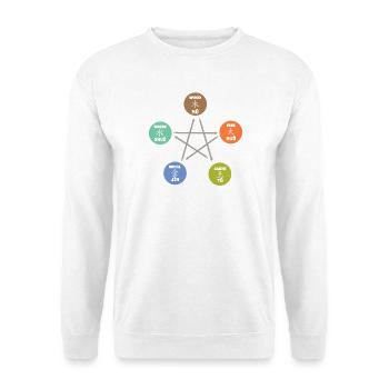 Qigong Qi Gong Tai Chi Chigong - Unisex Pullover - Weiß - Vorne - Alina (178cm) & Michal (187cm)
