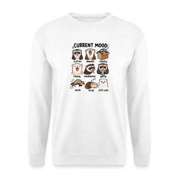  Aktuelle Stimmung Frettchen-emotionsdiagramm - Unisex Pullover - Weiß - Vorne - Alina (178cm) & Michal (187cm)