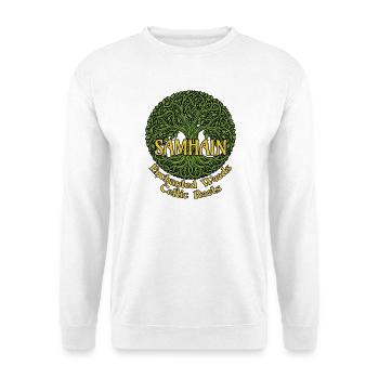 Samhain Verzauberte Wälder Keltische Wurzeln Heidnisch - Unisex Pullover - Weiß - Vorne - Alina (178cm) & Michal (187cm)