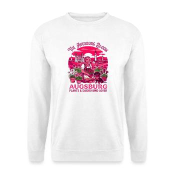Augsburg Bloom Plants And Dachshund Lover - Unisex Pullover - Weiß - Vorne - Alina (178cm) & Michal (187cm)