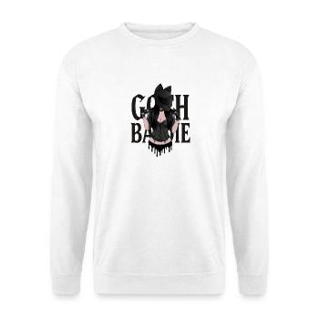 Goth Baddie Corset Helmet - Unisex Pullover - Weiß - Vorne - Alina (178cm) & Michal (187cm)