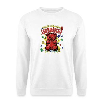Gummibärchen Bär – Alles Klärchen Gummibärchen - Unisex Pullover - Weiß - Vorne - Alina (178cm) & Michal (187cm)