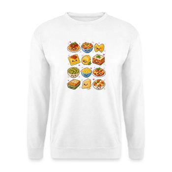 Kawaii Pastagerichte | Italienische Küche - Unisex Pullover - Weiß - Vorne - Alina (178cm) & Michal (187cm)