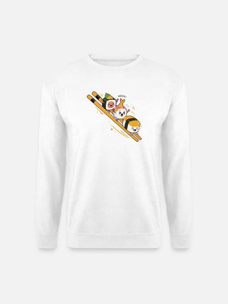 Süßes Sushi-Slide Kawaii Japanisches Essen - Unisex Pullover - Weiß