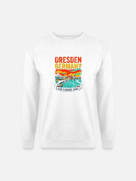 Florence Retro Dresden Germany City Skyline - Unisex Pullover - Weiß