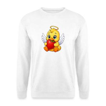 Süße Ente Erdbeere Engel Cartoon - Unisex Pullover - Weiß - Vorne - Alina (178cm) & Michal (187cm)