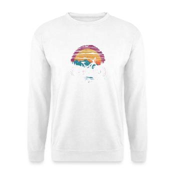 Mountainbike Retrowave - Unisex Pullover - Weiß - Vorne - Alina (178cm) & Michal (187cm)