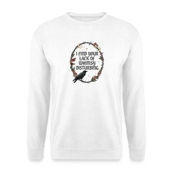 Keine Fantasy verfügbar: Der Rabe und die Monde - Unisex Pullover - Weiß - Vorne - Alina (178cm) & Michal (187cm)