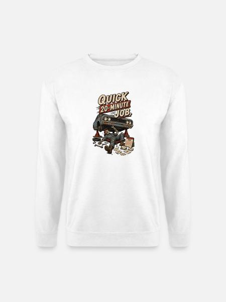 Schneller 20-minuten-job Skelett Mechaniker - Unisex Pullover - Weiß
