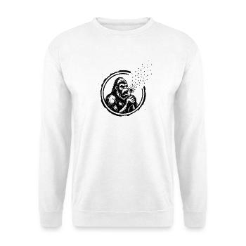 Bigfoot und Löwenzahn - Unisex Pullover - Weiß - Vorne - Alina (178cm) & Michal (187cm)