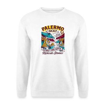 Palermo Sicily Street Food Capital Historical - Unisex Pullover - Weiß - Vorne - Alina (178cm) & Michal (187cm)