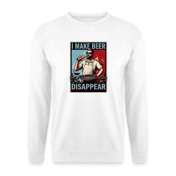 I Make Beer Disappear Craft Beer - Unisex Pullover - Weiß - Vorne - Alina (178cm) & Michal (187cm)