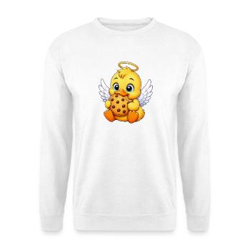 Süße Ente Keks Engel Cartoon - Unisex Pullover - Weiß - Vorne - Alina (178cm) & Michal (187cm)