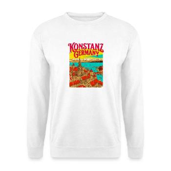 Welcome To Konstanz Germany Cityscape Novelty - Unisex Pullover - Weiß - Vorne - Alina (178cm) & Michal (187cm)