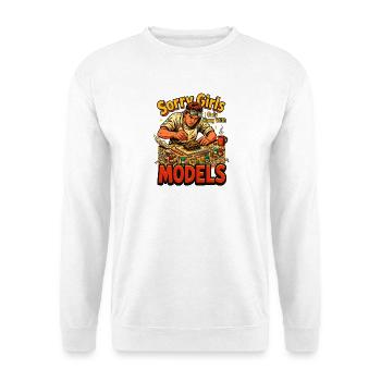 Sorry Mädels, ich hänge nur mit Models ab - Unisex Pullover - Weiß - Vorne - Alina (178cm) & Michal (187cm)