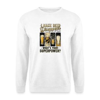 I Make Beer Disappear Craft Beer - Unisex Pullover - Weiß - Vorne - Alina (178cm) & Michal (187cm)