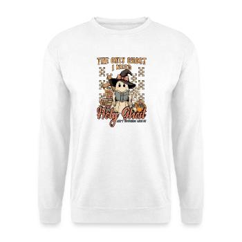 Halloween ist kein Geist wie der Heilige Geist - Unisex Pullover - Weiß - Vorne - Alina (178cm) & Michal (187cm)