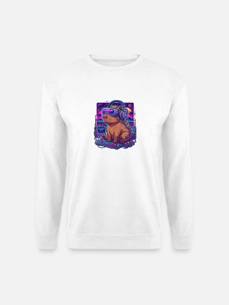 Synthwave Arcade Capybara Mix - Unisex Pullover - Weiß