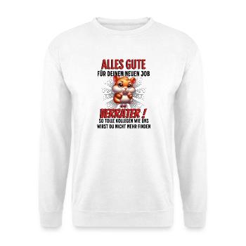 Kollegen Abschied - Unisex Pullover - Weiß - Vorne - Alina (178cm) & Michal (187cm)