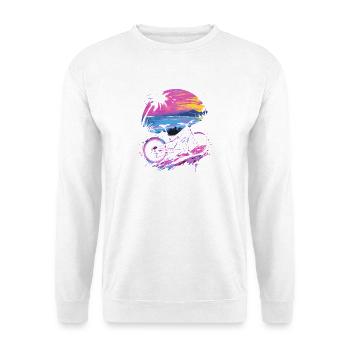 Mountainbike Retrowave - Unisex Pullover - Weiß - Vorne - Alina (178cm) & Michal (187cm)