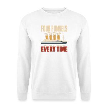 Ozeandampfer Maritime Geschichte Historisches - Unisex Pullover - Weiß - Vorne - Alina (178cm) & Michal (187cm)