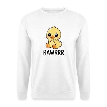 Süße Ente Lustiger Cartoon - Unisex Pullover - Weiß - Vorne - Alina (178cm) & Michal (187cm)