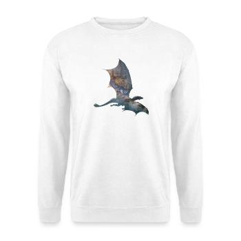 Drache Sternenhimmel - Unisex Pullover - Weiß - Vorne - Alina (178cm) & Michal (187cm)