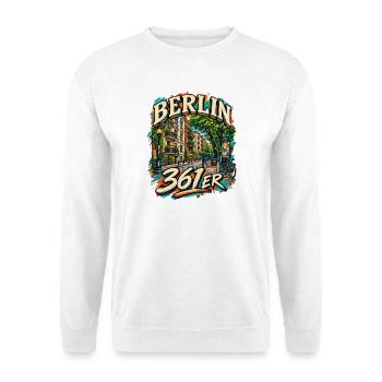 Berlin 361er – Kreuzberg Kiez Design - Unisex Pullover - Weiß - Vorne - Alina (178cm) & Michal (187cm)