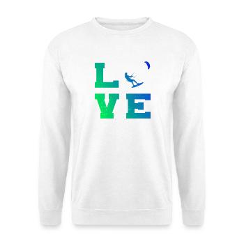Die Wassersportler und Kitesurfing passen zusammen - Unisex Pullover - Weiß - Vorne - Alina (178cm) & Michal (187cm)