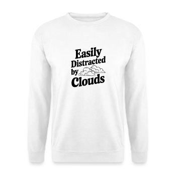 Leicht von Wolken abgelenkt - Unisex Pullover - Weiß - Vorne - Alina (178cm) & Michal (187cm)
