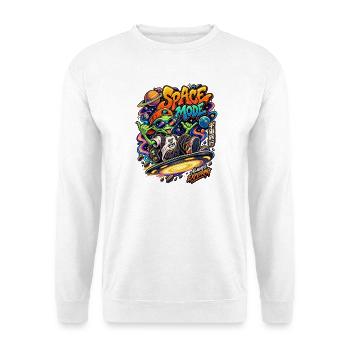 Space Mode Alien Surfing - Unisex Pullover - Weiß - Vorne - Alina (178cm) & Michal (187cm)