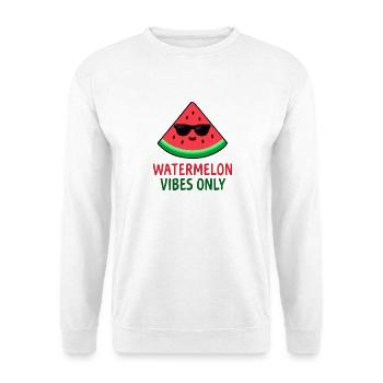 Nur Watermelon Vibes – Süßes Sommerfruchtdesign - Unisex Pullover - Weiß - Vorne - Alina (178cm) & Michal (187cm)