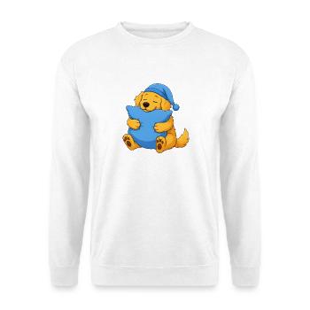 Schläfriger Golden Retriever - Unisex Pullover - Weiß - Vorne - Alina (178cm) & Michal (187cm)