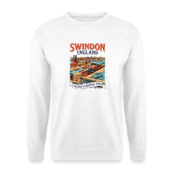 View City Vintage Swindon England Railway - Unisex Pullover - Weiß - Vorne - Alina (178cm) & Michal (187cm)