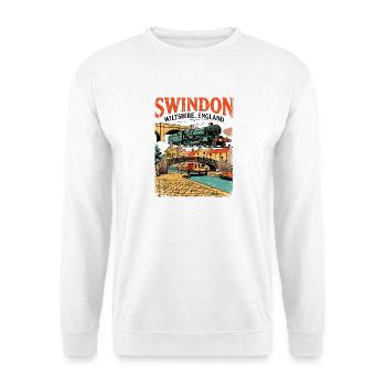 City Vintage Swindon Wiltshire England Railway - Unisex Pullover - Weiß - Vorne - Alina (178cm) & Michal (187cm)