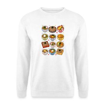 Kawaii Soba | Nudeln & Japan Food - Unisex Pullover - Weiß - Vorne - Alina (178cm) & Michal (187cm)