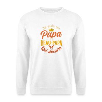 Papa und Stiefvater, die großartig sind - Unisex Pullover - Weiß - Vorne - Alina (178cm) & Michal (187cm)