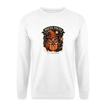  Hocus Pocus Eule Est Halloween Magische Hexen - Unisex Pullover - Weiß - Vorne - Alina (178cm) & Michal (187cm)
