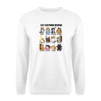  Katze Kundenbewertungen Lustiger Purrfect Kawaii - Unisex Pullover - Weiß - Vorne - Alina (178cm) & Michal (187cm)
